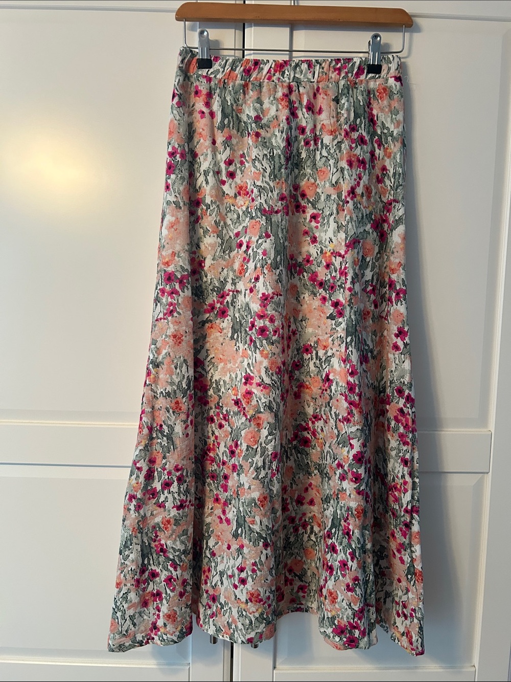 Reitmans Floral Maxi Skirt in Pink, Peach and Green
